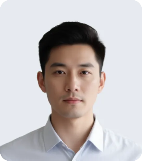 Friendly older AI avatar man for retirement education content